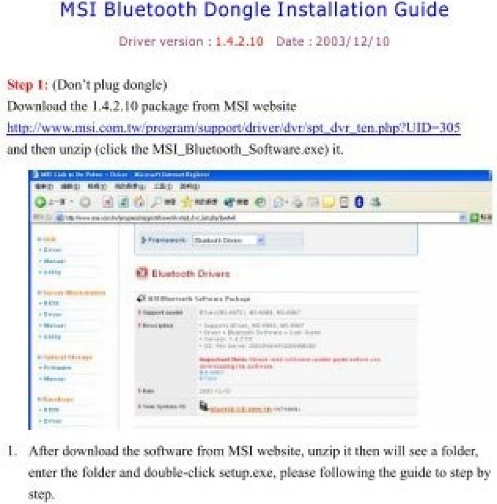 MSI Bluetooth Software Driver MS-6968 & MS-6967 Free Download