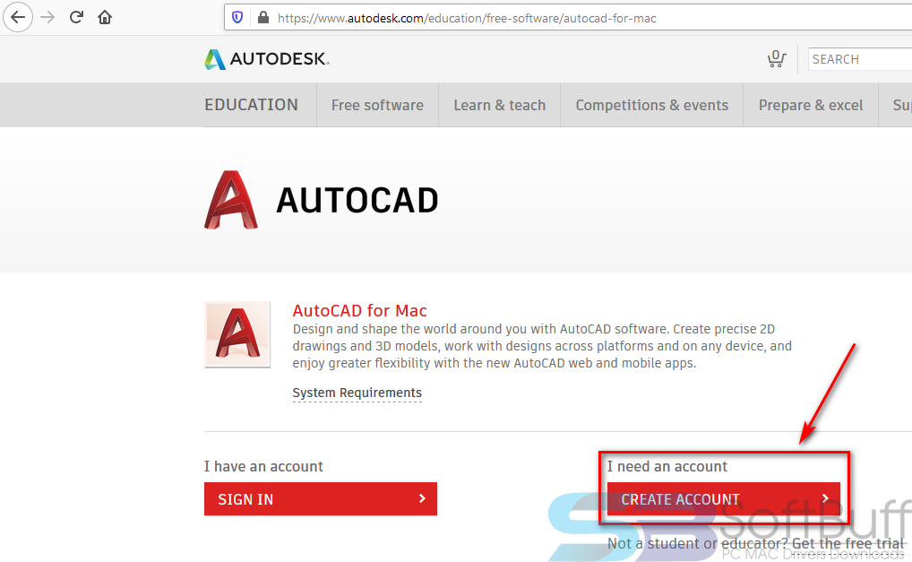 autocad download for mac student