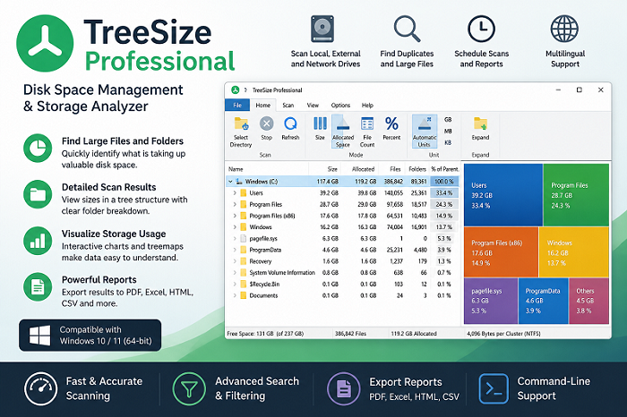 Portable TreeSize Professional 9.8.2.2303 (x64) for windows Portable TreeSize Professional 9.8.2.2303 (x64) for windows